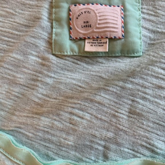 Large Mint Green Tee with Bottom Ruffle Anthropologie - Picture 3 of 4